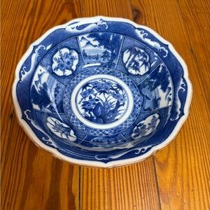 Andrea by Sadek Blue and White Bowl 7 1/2” across